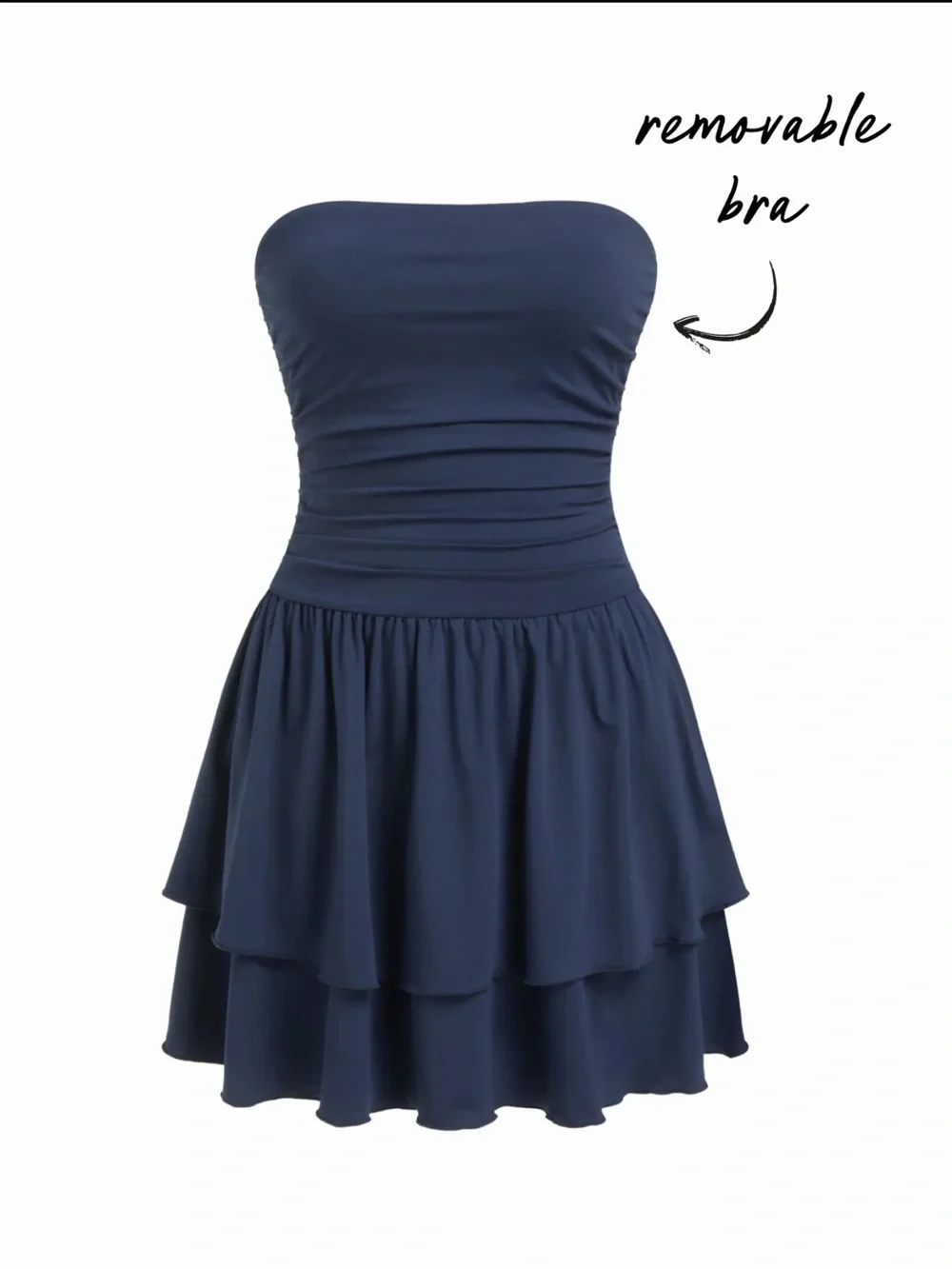 Cider Bandeau Ruched High Stretch Mini Dress